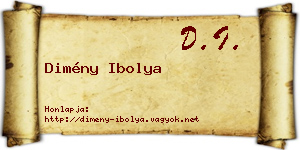 Dimény Ibolya névjegykártya