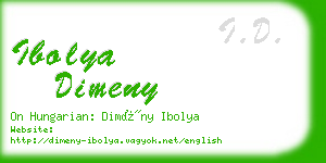 ibolya dimeny business card